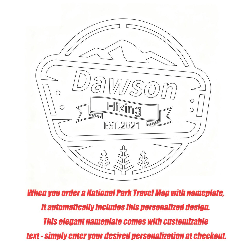 National Parks Wooden Travel Map Checklist