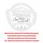 National Parks Wooden Travel Map Checklist