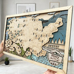 National Parks Wooden Travel Map Checklist