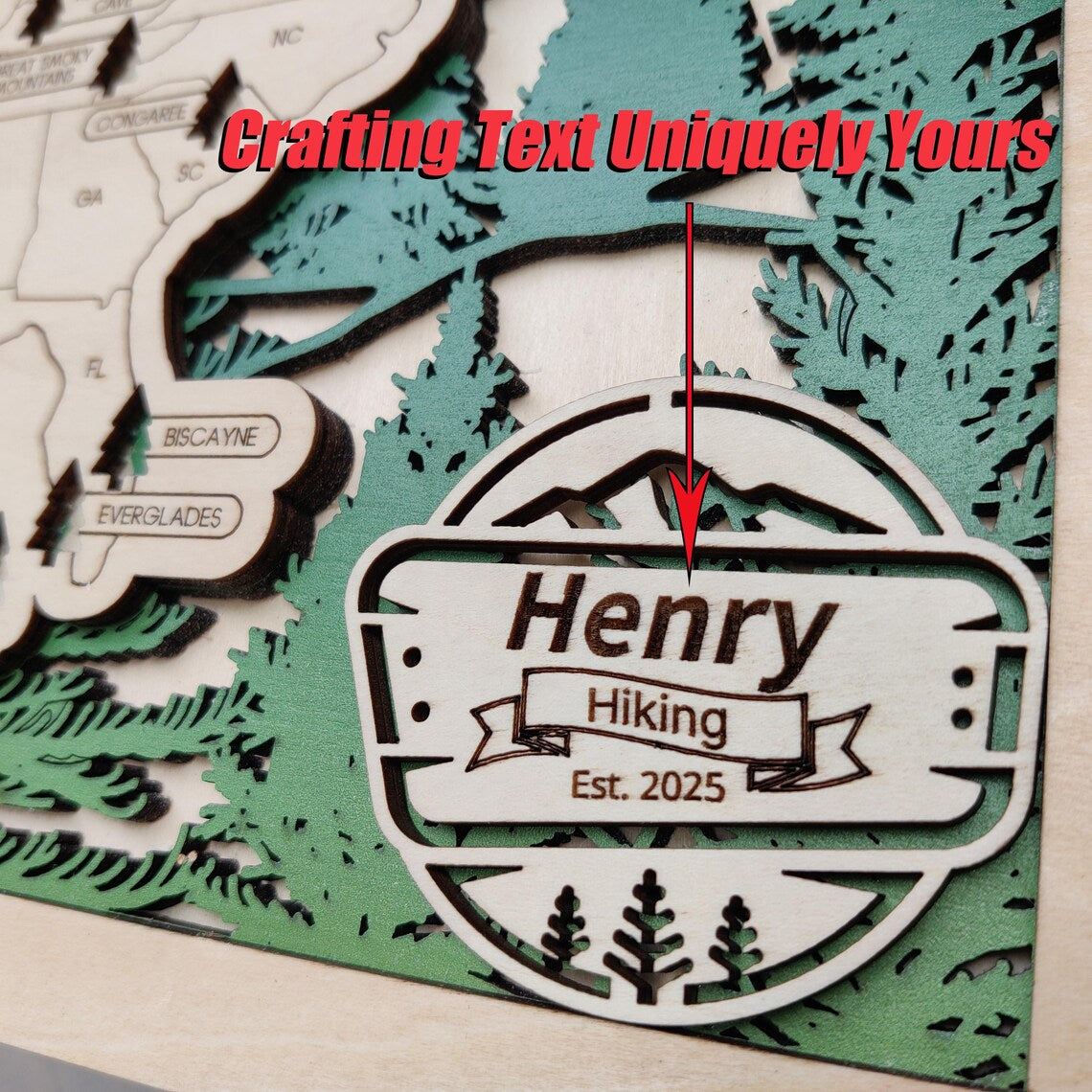 National Parks Wooden Travel Map Checklist