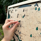 National Parks Wooden Travel Map Checklist