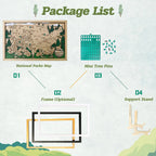Wooden National Parks Map With Trees To Record Park Visits (Forest)