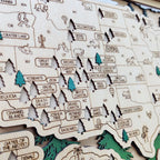 Wooden National Parks Map With Trees To Record Park Visits (Forest)