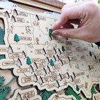 Wooden National Parks Map With Trees To Record Park Visits (Forest)