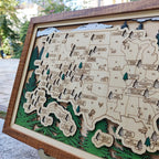 Wooden National Parks Map With Trees To Record Park Visits (Forest)
