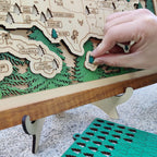 Wooden National Parks Map With Trees To Record Park Visits (Forest)