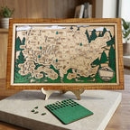 Wooden National Parks Map With Trees To Record Park Visits (Forest)