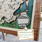 Wooden National Parks Map With Trees To Record Park Visits (Forest)