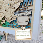 Wooden National Parks Map With Trees To Record Park Visits (Mountain)