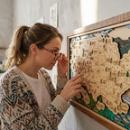 Wooden National Parks Map With Trees To Record Park Visits (Mountain)