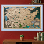 Wooden National Parks Map With Trees To Record Park Visits (Mountain)