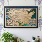 Wooden National Parks Map With Trees To Record Park Visits (Mountain)
