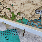 Wooden National Parks Map With Trees To Record Park Visits (Mountain)