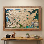 Wooden National Parks Map With Trees To Record Park Visits (Mountain)