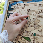 Wooden National Parks Map With Trees To Record Park Visits (Mountain)