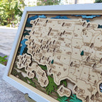 Wooden National Parks Map With Trees To Record Park Visits (Mountain)