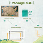 Wooden National Parks Map With Trees To Record Park Visits (Mountain)