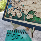 Wooden National Parks Map With Trees To Record Park Visits (Eagle)