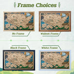 Wooden National Parks Map With Trees To Record Park Visits (Eagle)