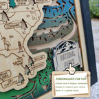 Wooden National Parks Map With Trees To Record Park Visits (Eagle)