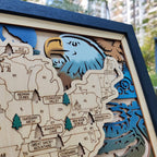 Wooden National Parks Map With Trees To Record Park Visits (Eagle)