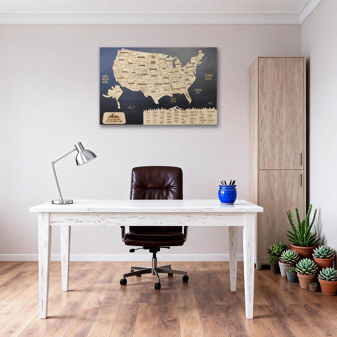 Travel National Park Map Wooden Wall Art