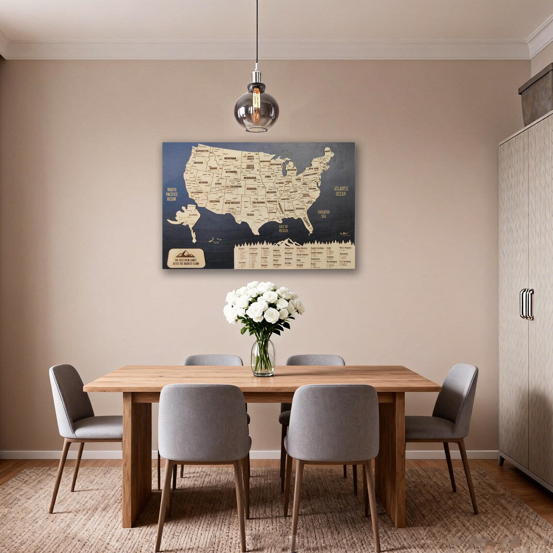 Travel National Park Map Wooden Wall Art