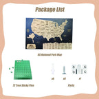 Wooden Map of USA (Black Printed Board + Natural Plywood)