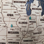 Wooden Map of USA (Black Printed Board + Natural Plywood)