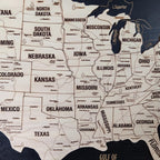 Wooden Map of USA (Black Printed Board + Natural Plywood)