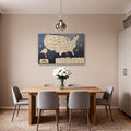 Wooden Map of USA (Black Printed Board + Natural Plywood)