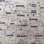 Wooden Map of USA (Mountains Printed Board + Natural Plywood)