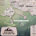 Wooden Map of USA (Mountains Printed Board + Cork)