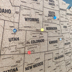 Wooden Map of USA (Black Printed Board + Cork)