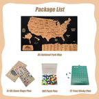 Wooden Map of USA (Black Printed Board + Cork)