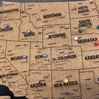 Wooden Map of USA (Black Printed Board + Cork)