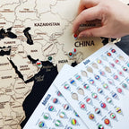 Wooden World Map (Black Printed Board + Natural Plywood)