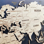 Wooden World Map (Black Printed Board + Natural Plywood)
