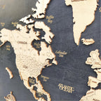 Wooden World Map (Black Printed Board + Natural Plywood)