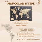 Wooden World Map (Black Printed Board + Natural Plywood)