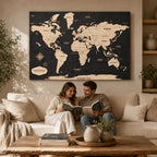 Personalized Wooden World Map Wall Art