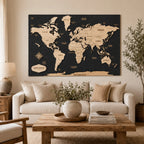 Personalized Wooden World Map Wall Art