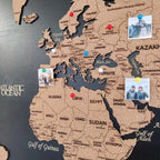 3D Wooden Triptych World Map