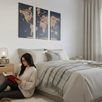 3D Wooden Triptych World Map
