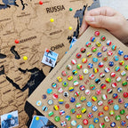 Wooden World Map (Black Printed Board + Cork)