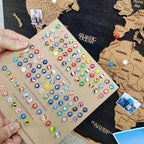 Wooden World Map (Black Printed Board + Cork)