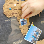 Wooden World Map (Black Printed Board + Cork)