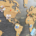 Wooden World Map (Black Printed Board + Cork)