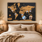 Personalized Wooden World Map Wall Art