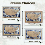 Custom Team Color Wooden MLB Stadium Map with Team Logo Pins - Mappae Pilot